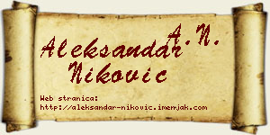 Aleksandar Niković vizit kartica